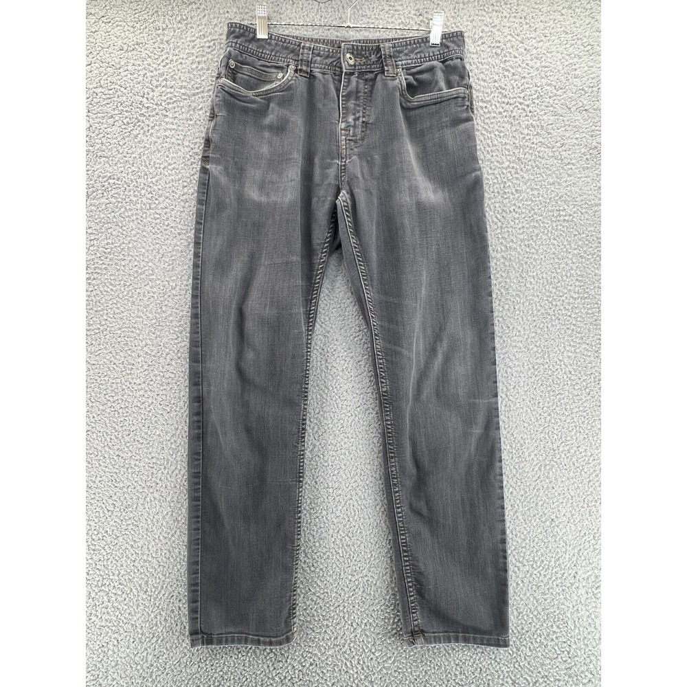 PRANA Jeans Men 30x30 (30x29 Actual) Gray Slim Straight Stretch Denim Pants